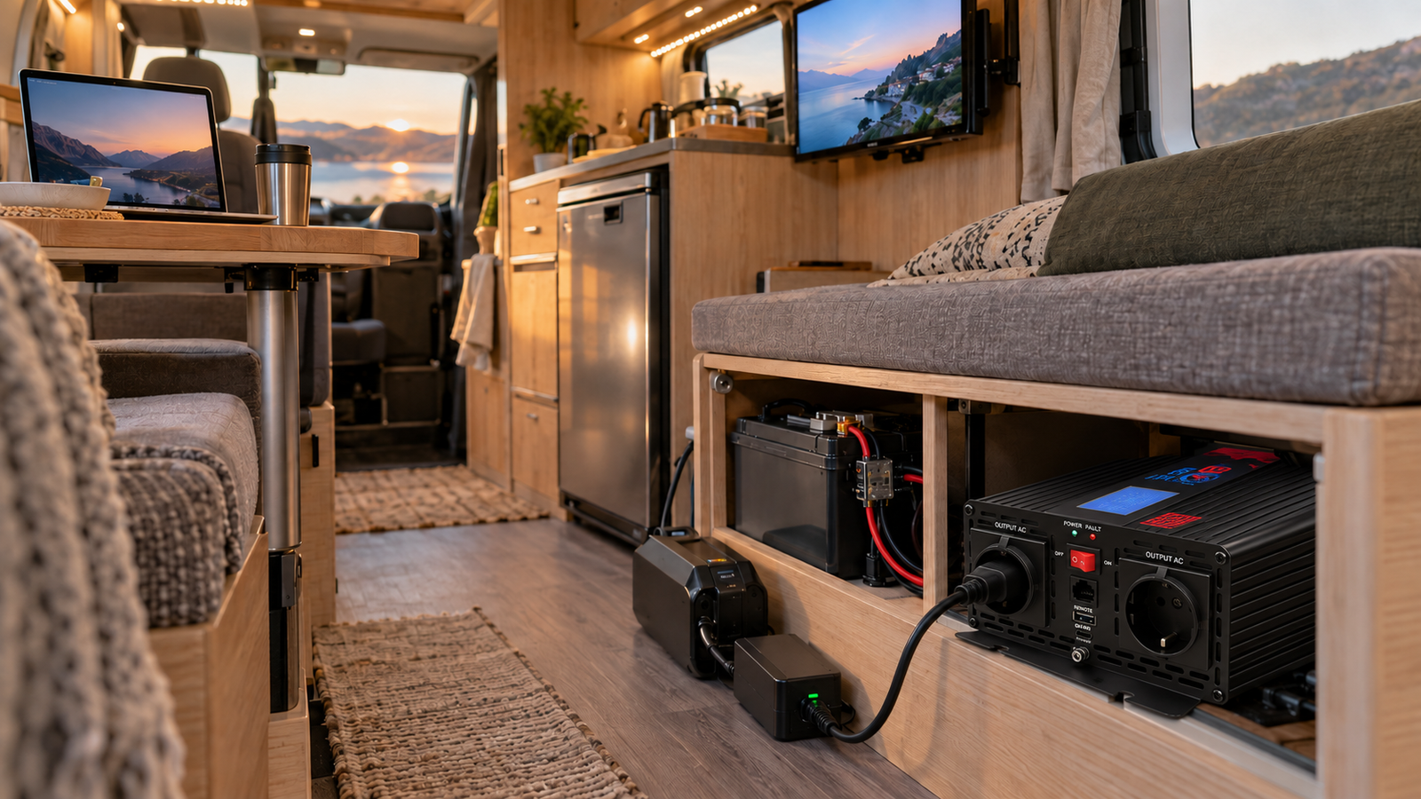 Convertisseur 1000 W en camping-car : quels appareils fonctionnent ensemble, et pour combien de temps ?